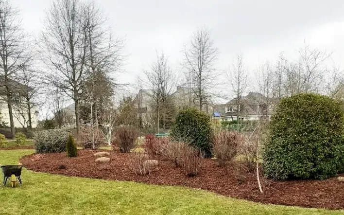 A bed of vegetation created in winter by Plantations Weisen