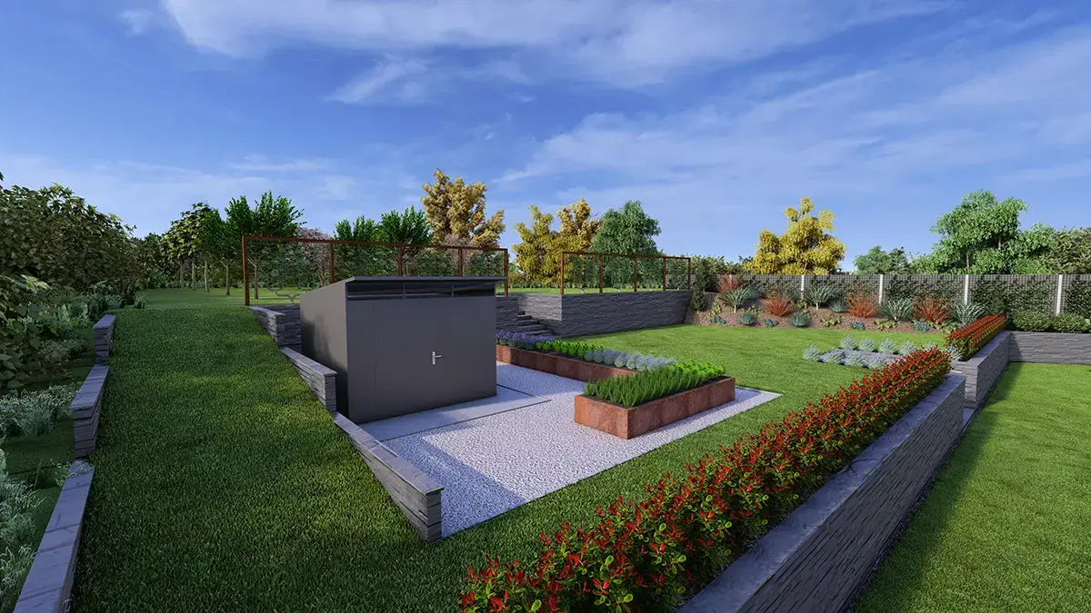 Plantations Weisen réalise des projections 3D de végétaux dans un jardin privé