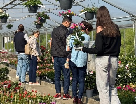 Besucher, die das Pflanzenfest 2026 in der Baumschule von Plantations Weisen feierten.
